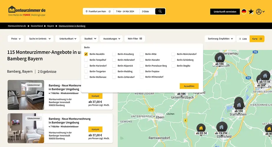 Monteurzimmer Interface 1