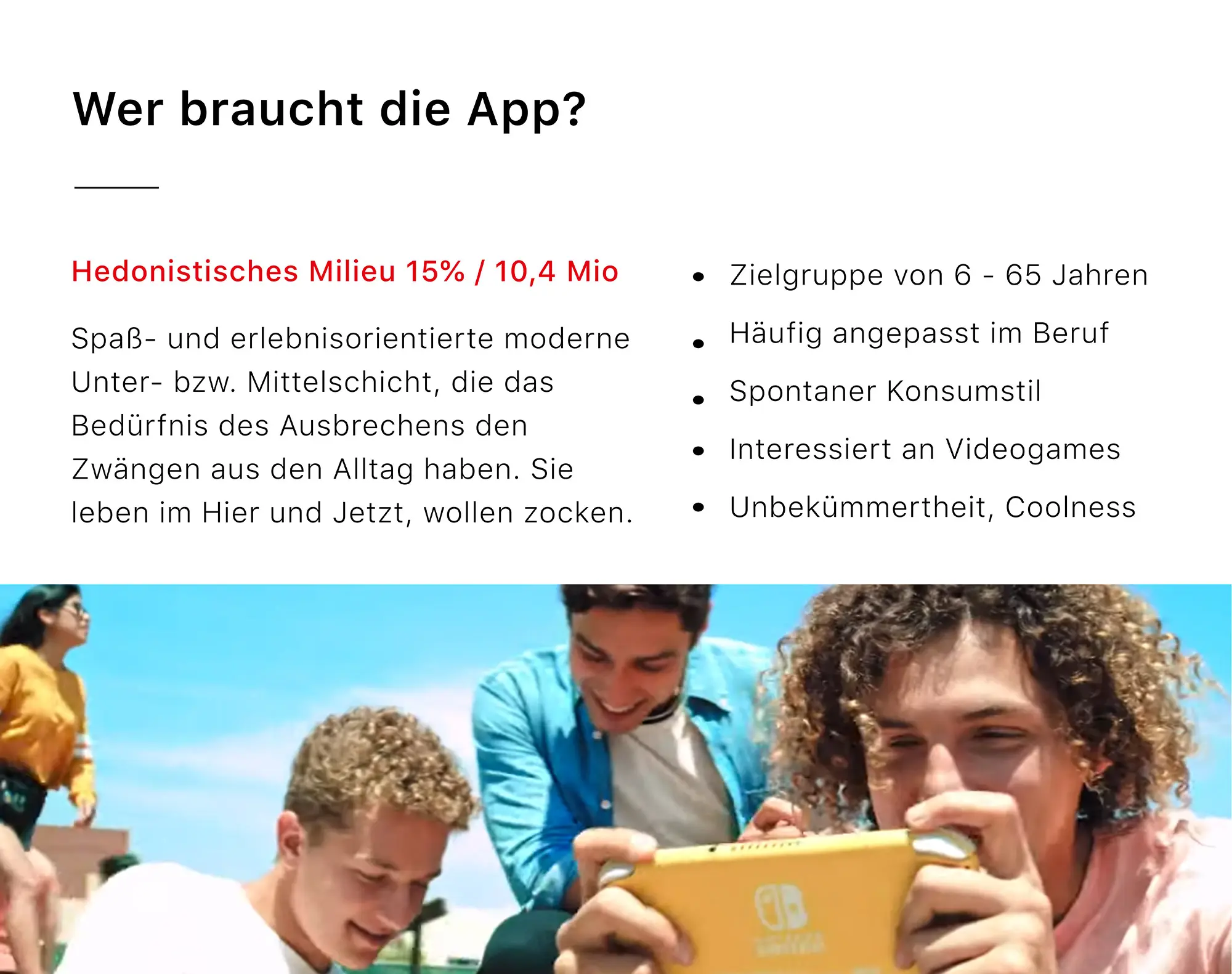 Zielgruppen Analyse: Hedonistisches Milieu