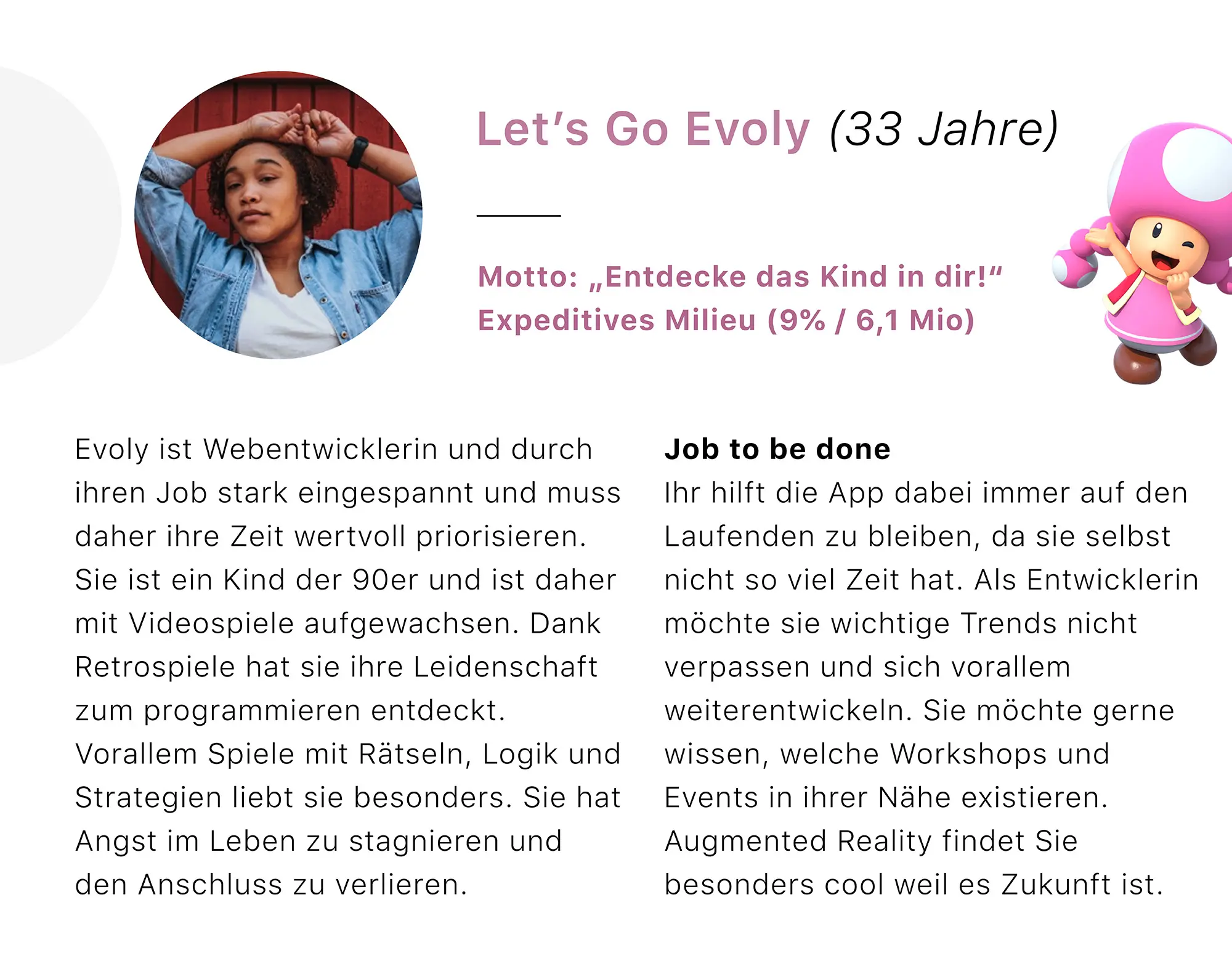 Persona Evoly: Entwicklerin & Fan